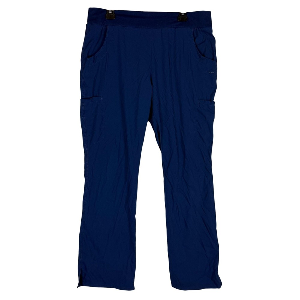 Barco KDIIO Pants Womens L Blue Cargo Scrub Microfiber Pull On Elastic‎ Waist